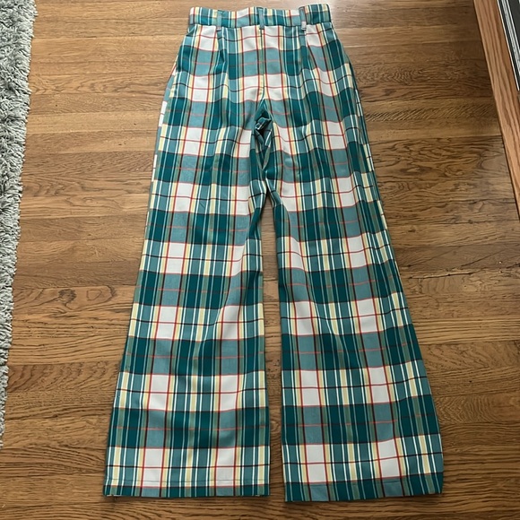 Free People Plaid Wide Leg Pants - Picture 2 of 3